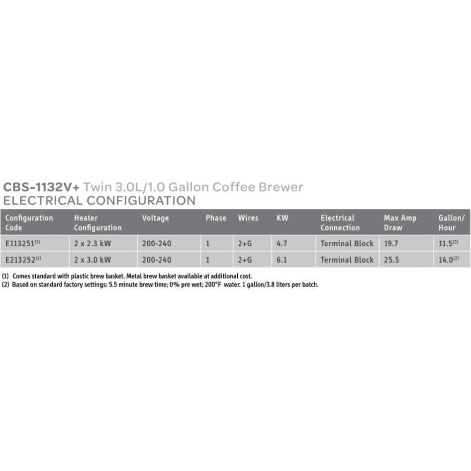 Fetco Extractor CBS-1132-V+ Twin 1.0 Gal. Coffee Brewer Brewers 6 Fetco Extractor CBS-1132-V+ Twin 1.0 Gal. Coffee Brewer Brewers