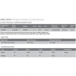 Voltage Coffee Supply Brewers Fetco Extractor CBS-1151-V+ 1.5 Gal. Coffee Brewer