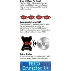 Voltage Coffee Supply Fetco Extractor CBS-1152-V+ Twin 1.5 Gal. Coffee Brewer