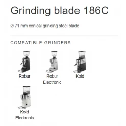 La Marzocco Mazzer Kold Robur Electronic Grinder Conical Burr Set 186C 71mm