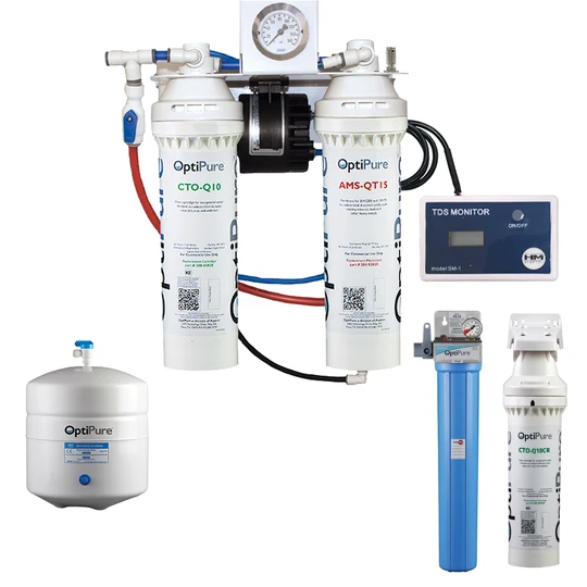 Reverse Osmosis Systems OptiPure Reverse Osmosis, Carbon & Post Filter Water Treatment Package 4 Reverse Osmosis Systems OptiPure Reverse Osmosis, Carbon & Post Filter Water Treatment Package