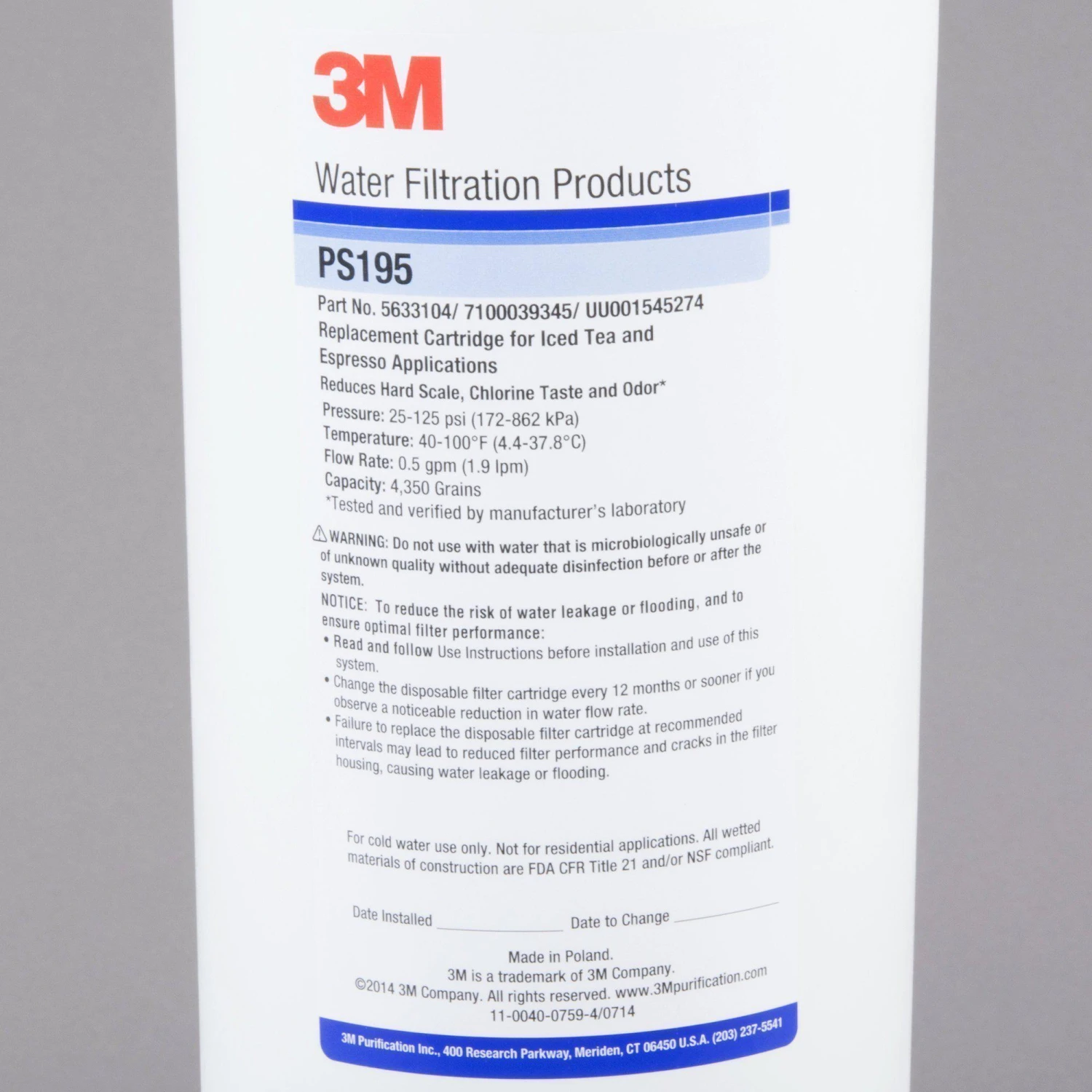 Schaerer 3M Water Filtration Kit With Filter Cartridge & Scale Guard Head 10 Schaerer 3M Water Filtration Kit With Filter Cartridge & Scale Guard Head